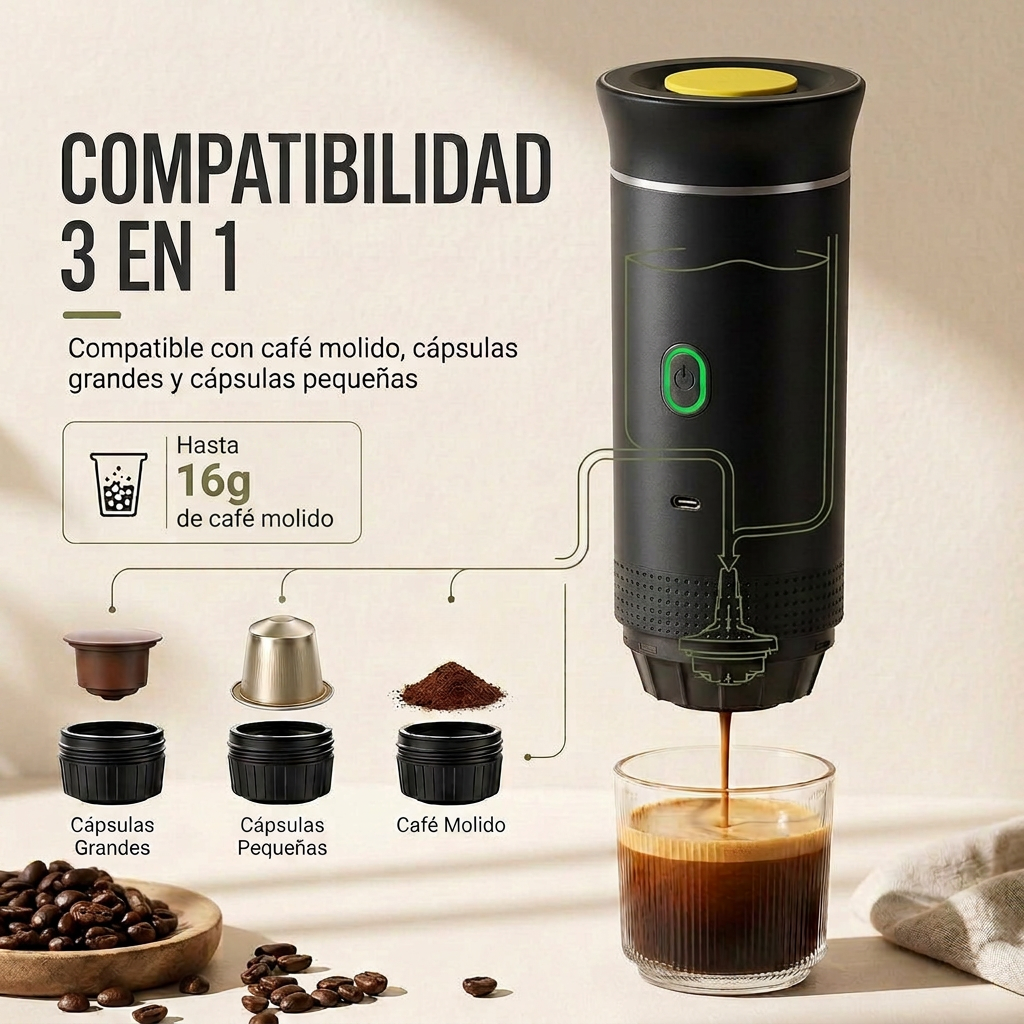 Cafetera Portátil 3 en 1